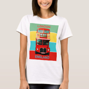 Camiseta Vintage London Bus Colorful Stripes