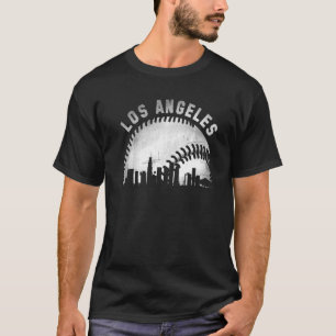 Camiseta Vintage Los Angeles Skyline City Baseball 1