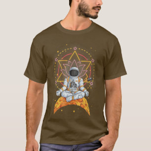 Camiseta Vintage Lotus Meditating Astronaut Zen Yoga Planet