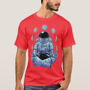 Camiseta Vintage Lotus Meditation Astronaut Zen Yoga Planet