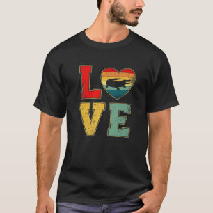 Camiseta Vintage Love Alligator Retro 70S 80S Heart Fazenda