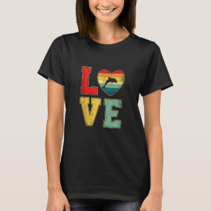 Camiseta Vintage Love Dolphin Retro 70s 80s Heart Sea Anima