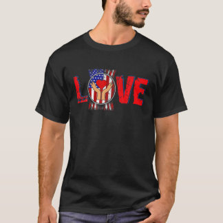 Camiseta Vintage LOVE Orgulhosa American Flag Social Worker