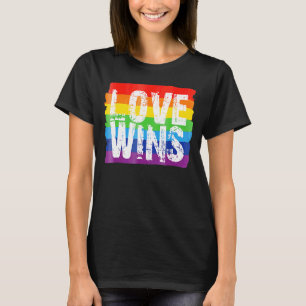 Camiseta Vintage Love Win Rainbow Peace Sign Pride Lésbica