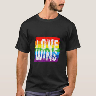 Camiseta Vintage Love Win Rainbow Peace Sign Pride Lésbica