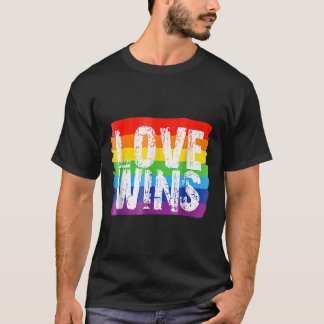 Camiseta Vintage Love Win Rainbow Peace Sign Pride Lésbica