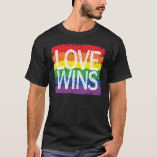 Camiseta Vintage Love Win Rainbow Peace Sign Pride Lésbica