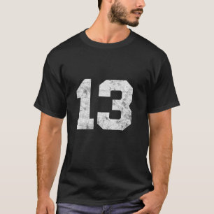 Camiseta Vintage Lucky Número 13 Aniversário Jogador de Esp