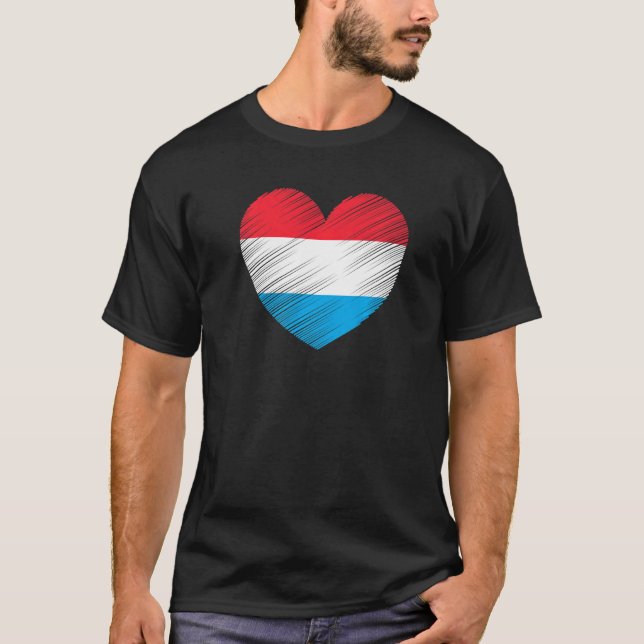 Camiseta Vintage Luxembourg Flag Pride Support L (Frente)