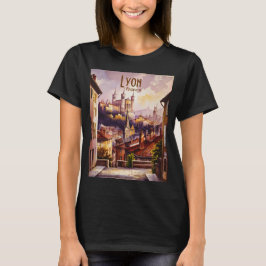 Camiseta Vintage Lyon France Travel  City Watercolor Custom