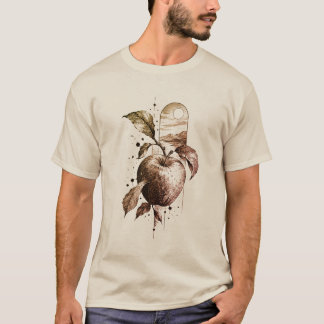 Camiseta Vintage Maçã Botânica Natureza