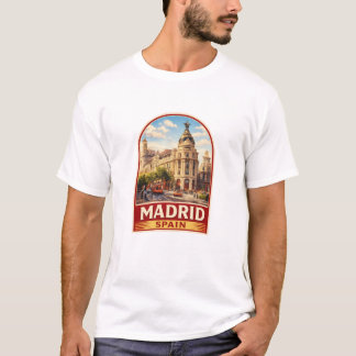 Camiseta Vintage Madrid Spain Travel Poster Style Design