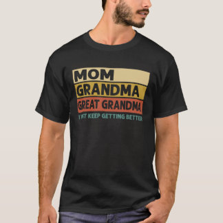 Camiseta Vintage Mãe Vovó Excelente Vovó Eu Só Continuo Che