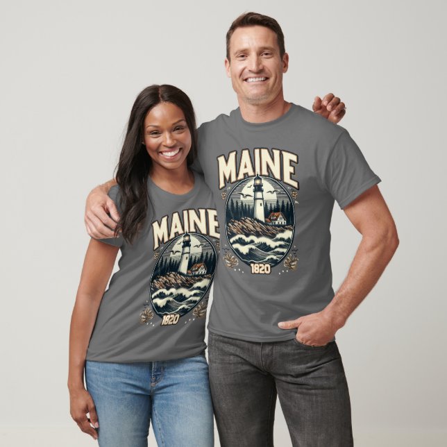 Camiseta Vintage Maine Lighthouse (Unissex)