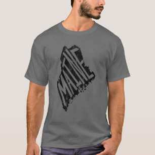 Camiseta Vintage Maine Map Word Design