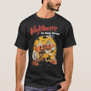 Camiseta Vintage Mainstreet Halloween Pumpkin Na Cabeça Ass