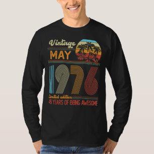 Camiseta Vintage maio de 1976 Aniversário