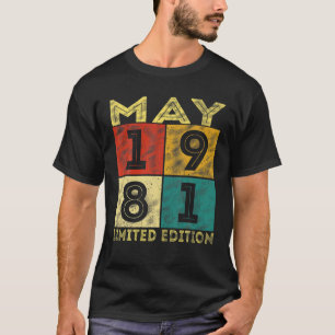 Camiseta Vintage maio de 1981 Retro aniversário de 40 anos 