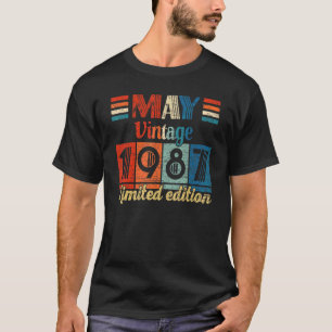 Camiseta Vintage maio de 1987 35º aniversário 35 anos