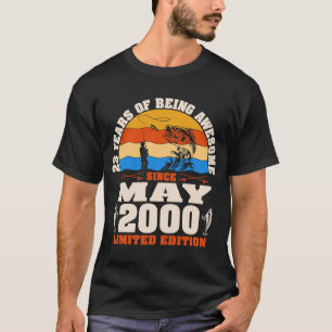 Camiseta Vintage maio de 2000 23 anos Pesca 23.o Nascimento