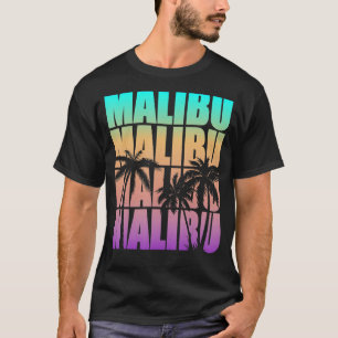 Camiseta Vintage Malibu CA Colorida Palm Tree Re