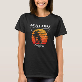 Camiseta Vintage Malibu California Palm Trees CA Retro