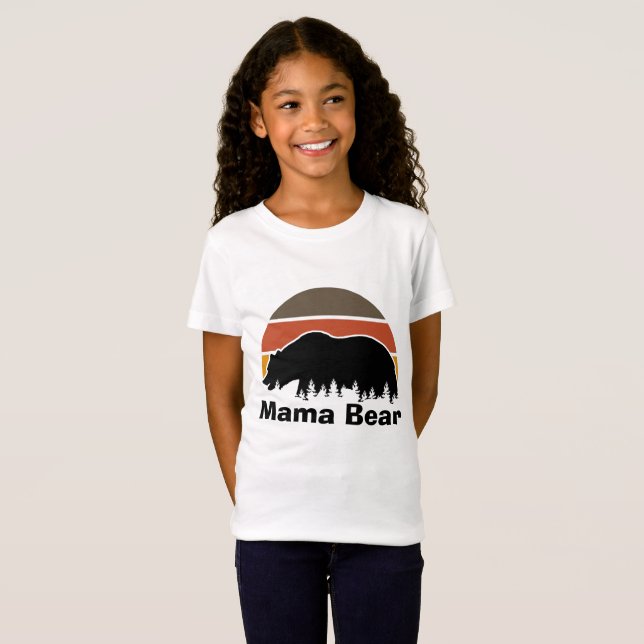 Camiseta Vintage Mama Bear Retro Sunset (Frente Completa)
