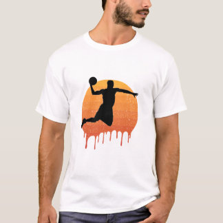 Camiseta Vintage Man Pulando Com Basquete