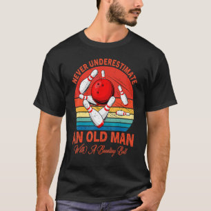Camiseta Vintage Man with A Bola de boliche Men Pai D