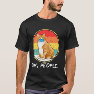 Camiseta Vintage Manx Ew Pessoas Cat Vestindo máscara facia