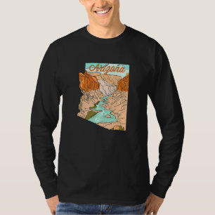 Camiseta Vintage Mão Desenhada Grande Desfiladeiro No Estad