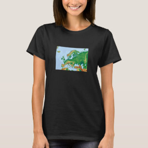 Camiseta Vintage Map Europe antigo