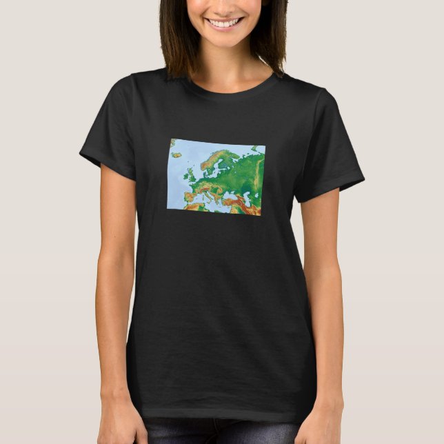Camiseta Vintage Map Europe antigo (Frente)