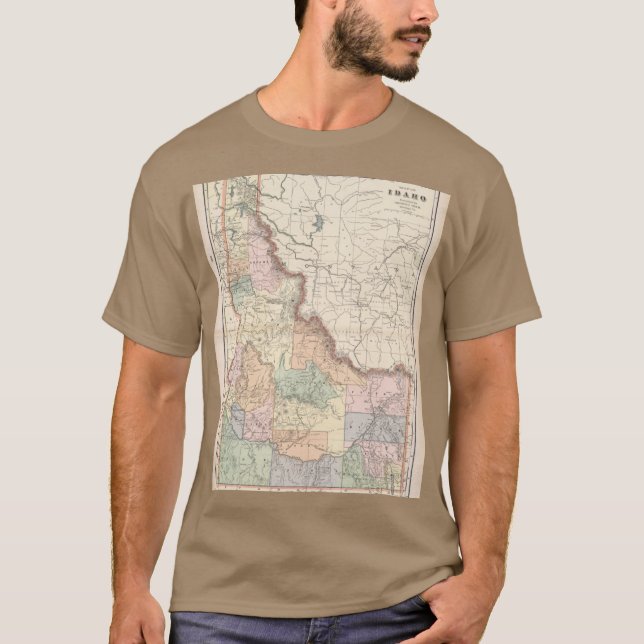 Camiseta Vintage Map of Idaho 1901 (Frente)