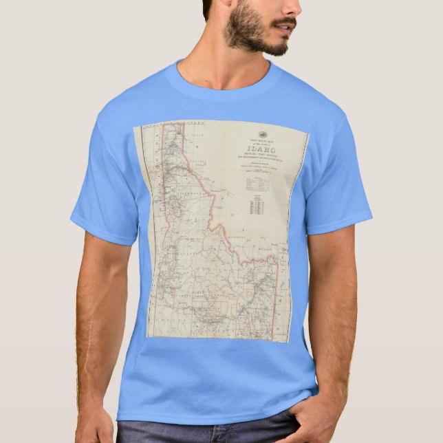 Camiseta Vintage Map of Idaho 1938 (Frente)