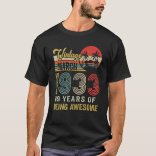 Camiseta Vintage March 1933 Limited Edition 89 Anos De Idad