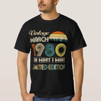 Camiseta Vintage March 1980 - Camisa-T - Estilo Retro Anive