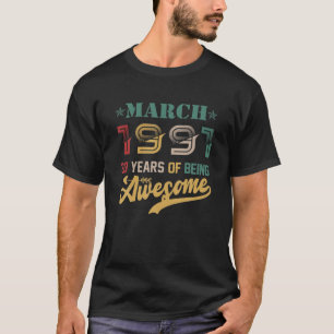 Camiseta Vintage March 1991 Incrível Nascimento de 30 de 30