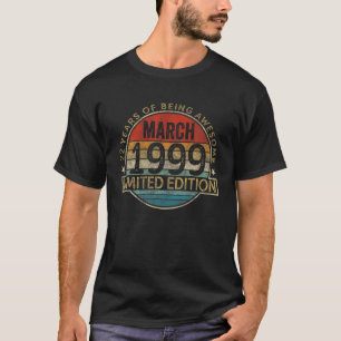 Camiseta Vintage March 1999 Limited Edition 22 Aniversário