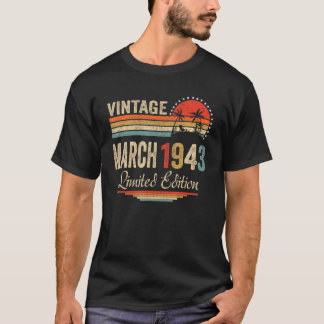 Camiseta Vintage março 1943 79 Anos