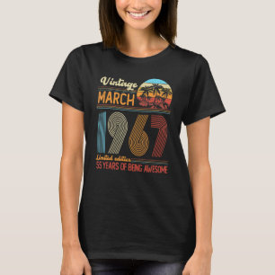 Camiseta Vintage março 1967 55 anos 55 anos Dia Decorat