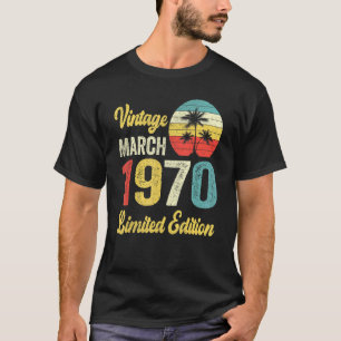 Camiseta Vintage março 1970 52 Anos Aniversário 2