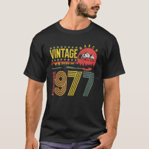 Camiseta Vintage março 1977 45 Anos Aniversário