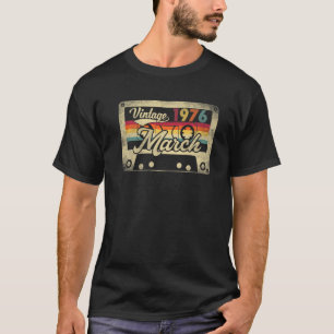 Camiseta Vintage Março De 1976 46º Aniversário Dotado Retro