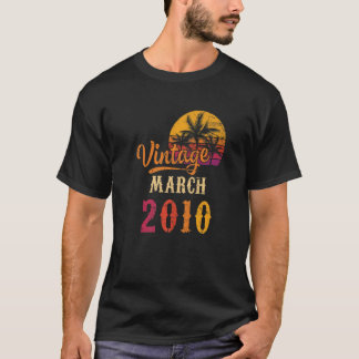 Camiseta Vintage Março De 2010 13º Aniversário Para 13 Anos