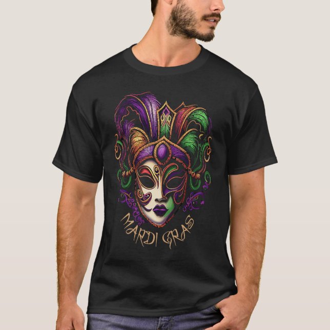 Camiseta Vintage Mardi Gras Mask (Frente)