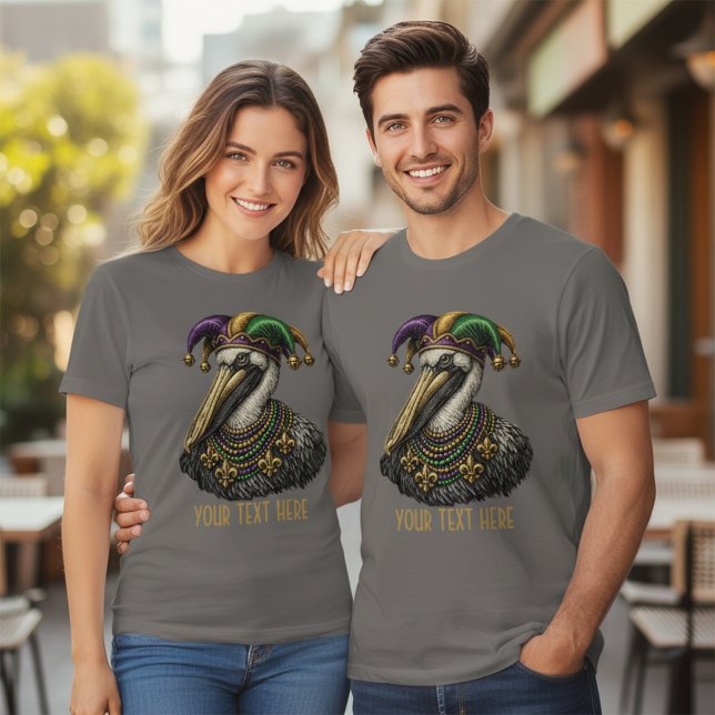 Camiseta Vintage Mardi Gras Pelican Jester | Retro Carnival (Criador carregado)
