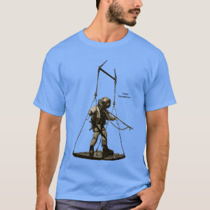 Camiseta Vintage Mark V Diver com capacete de mergulho em u