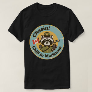 Camiseta Vintage Markham Ontario Relaxing Raccoon