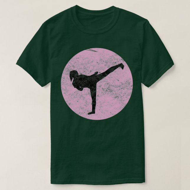 Camiseta Vintage Martial Arts Karate Girl Kick (Frente do Design)